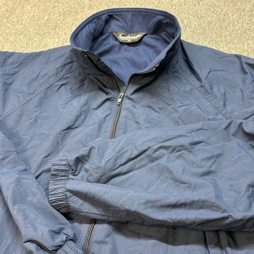 Vintage Sportsmaster Jacket Mens XL Blue Quilted Lined Nylon Parka Made USA 80s